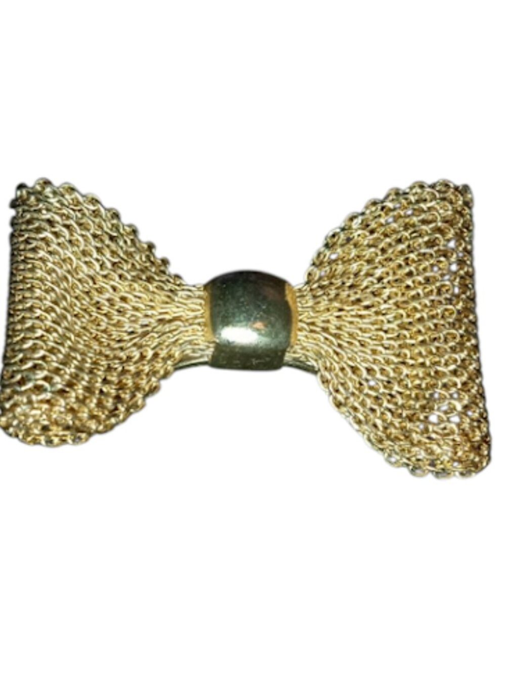 Vintage Gold Mesh Bow Ring Size 6 Retro Chic